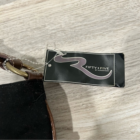 NWT Rampage Fifty Five Large Western Shoulder Bag Purse Black Brown Adjustable - Picture 2 of 12